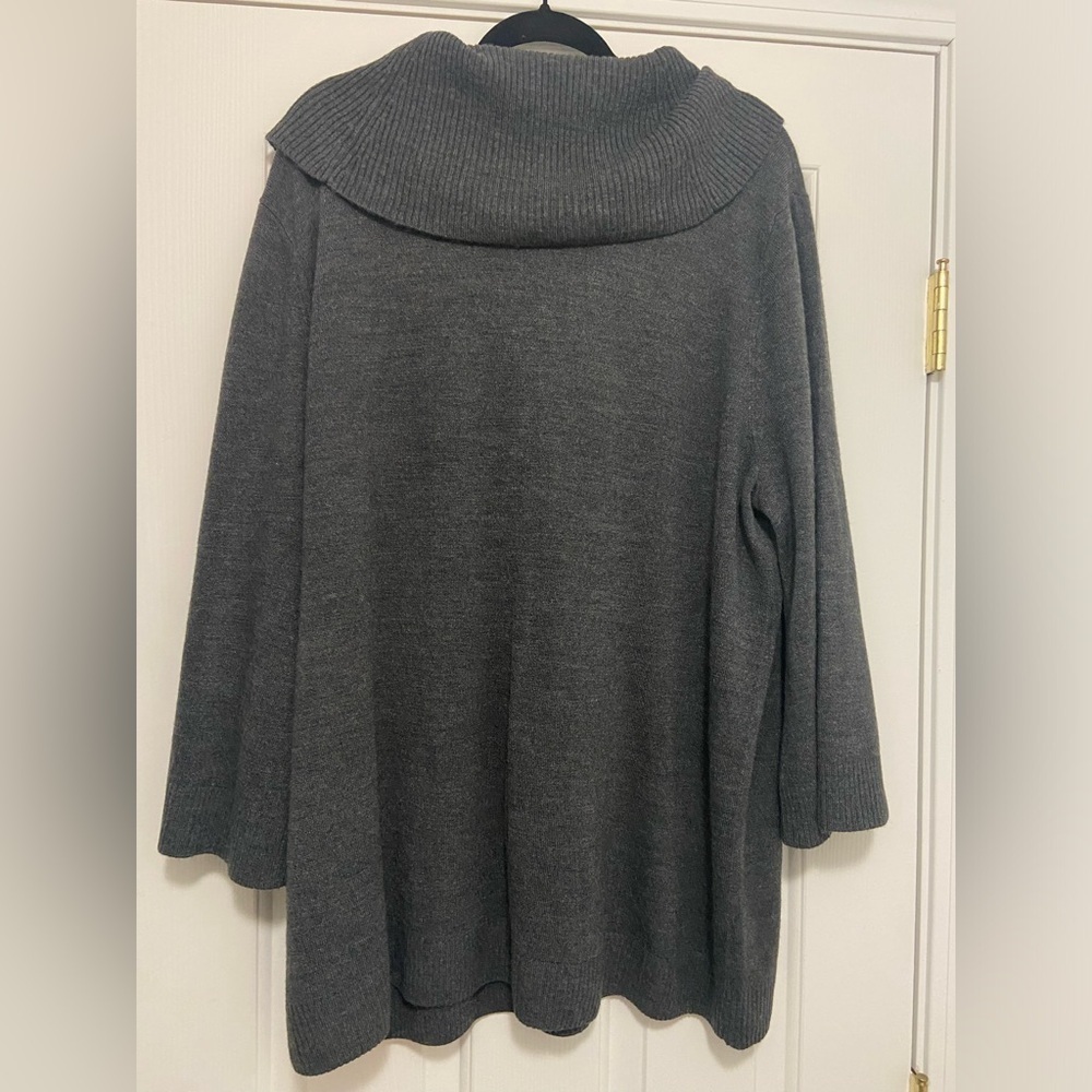 Sag Harbor Women’s 3X Gray Cowl Neck Sweater - Picture 3 of 4